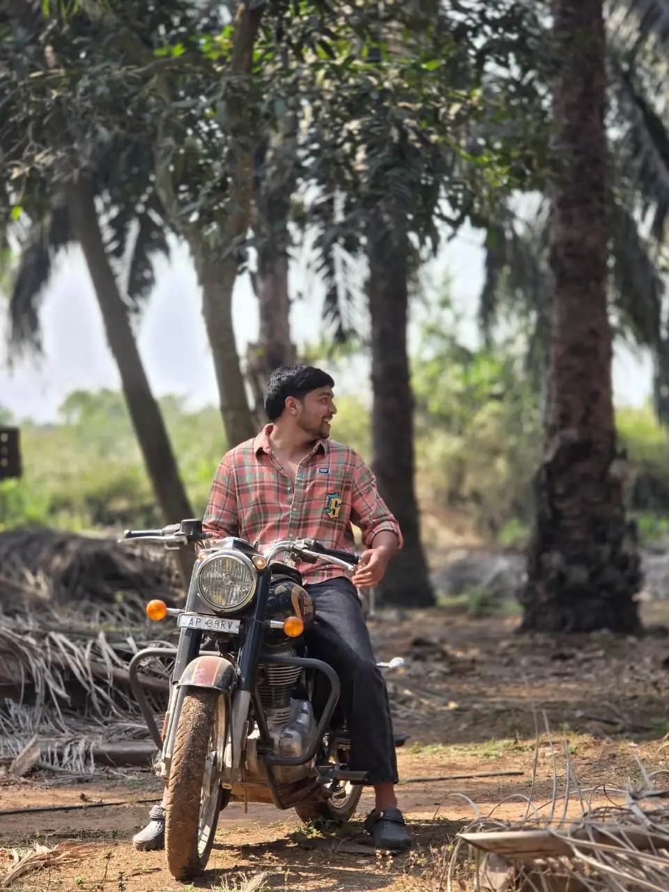 THEBROTHERHOOD.IN founder and brand ambassador by a motorcycle